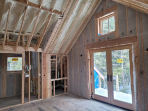 New construction insulation in a home.
